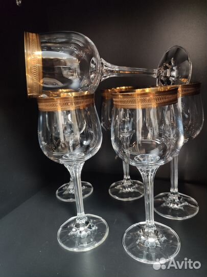 Хрустальные фужеры 17 и 23см СССР и Чехия Богемия