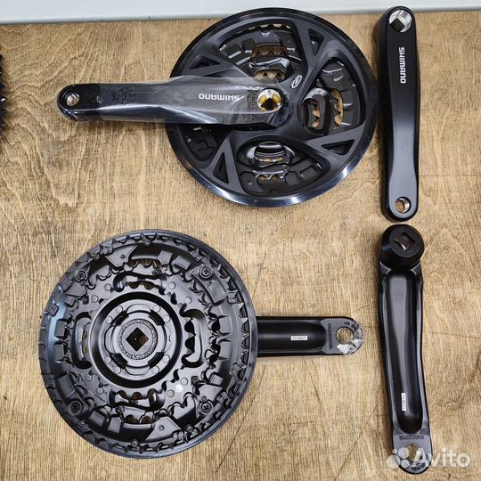 Система шатунов под квадрат и три звезды шимано