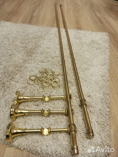 Карниз труба 3м настенный с кронштейнами, кольцами