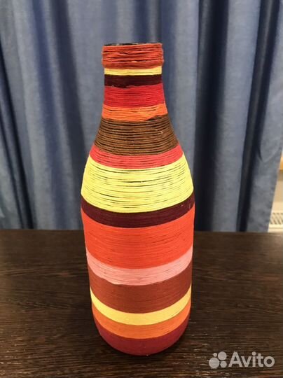 Декоративная бутылка для осеннего букета