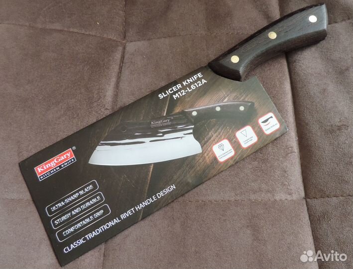 Кухонный кованный нож тяпка, сербский нож для мяса