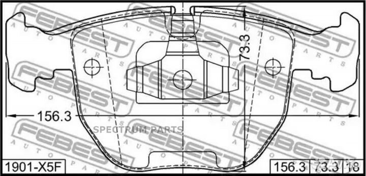 Febest 1901X5F колодки тормозные передние