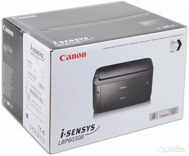 Принтер лазерный Canon i-Sensys LBP6030B (Новый)