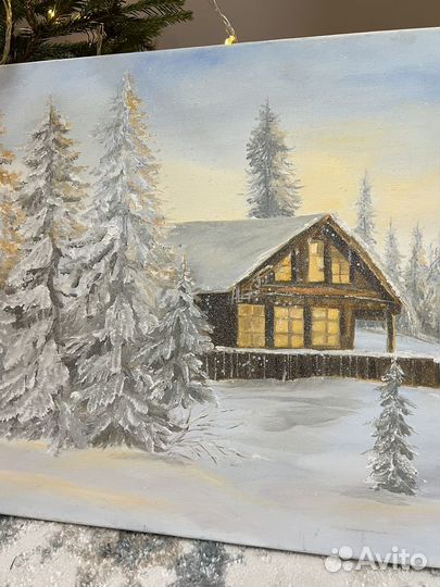 Картина на холсте зимний пейзаж