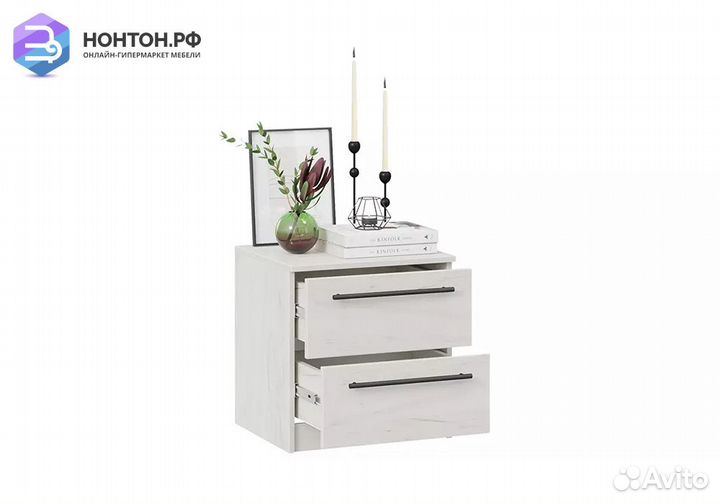 Тумба прикроватная Агата дуб крафт белый