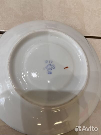 Чайный сервиз СССР кобальт с позолотой