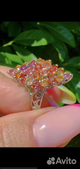 Серебряное кольцо с натуральными сапфирами