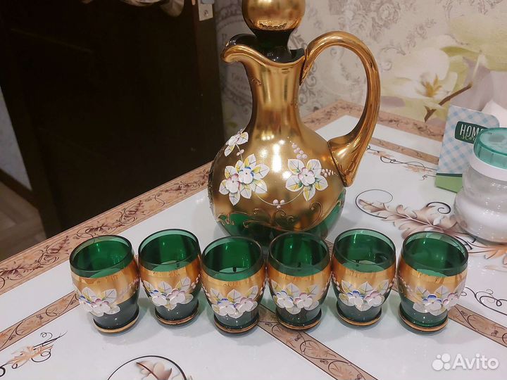 Графин Богемия со стопками.Лепнина