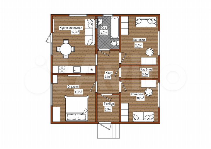 Дом 73 м² на участке 6 сот.