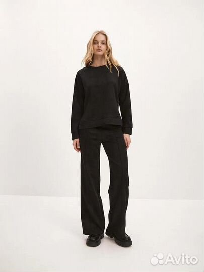 Костюм женский со свитшотом оверсайз теплый