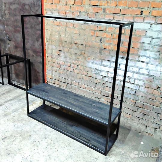 Вешалка для одежды напольная, рейл в стиле лофт