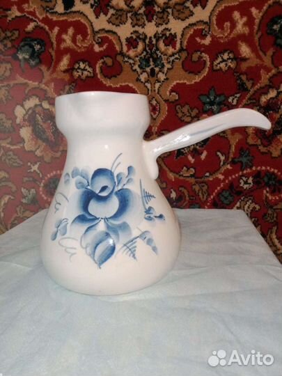 Турка, 1 литр, Гжель, СССР