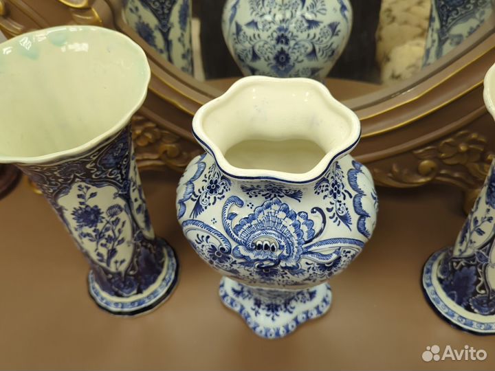 Делфт. Вазы. Ручная роспись и деколь