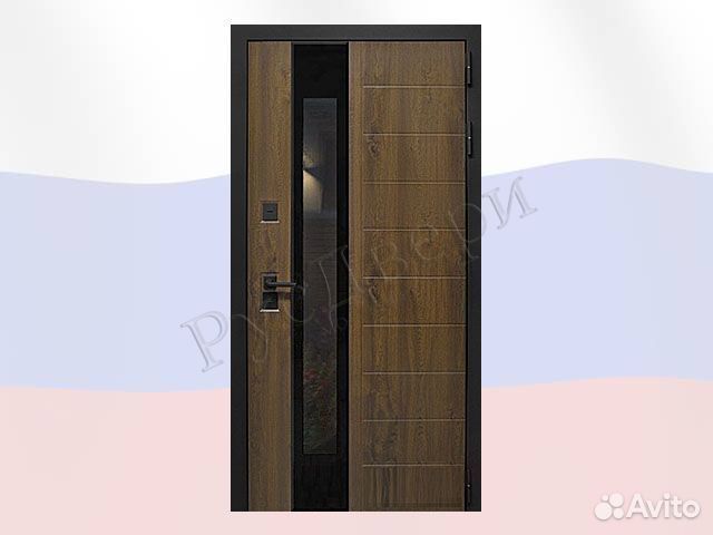 Уличная входная дверь со стеклянной вставкой