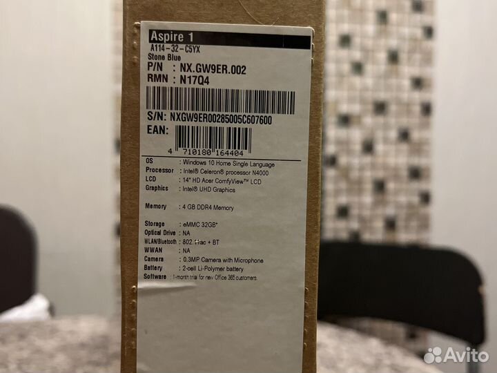 Абсолютно новый ноутбук Acer Aspire 1