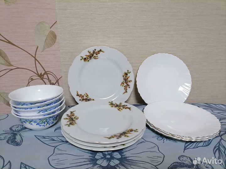 Стаканы и фужеры СССР, тарелки