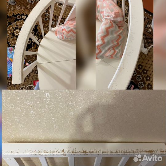 Кроватка овальная трансформер 8 в 1 +матрасы