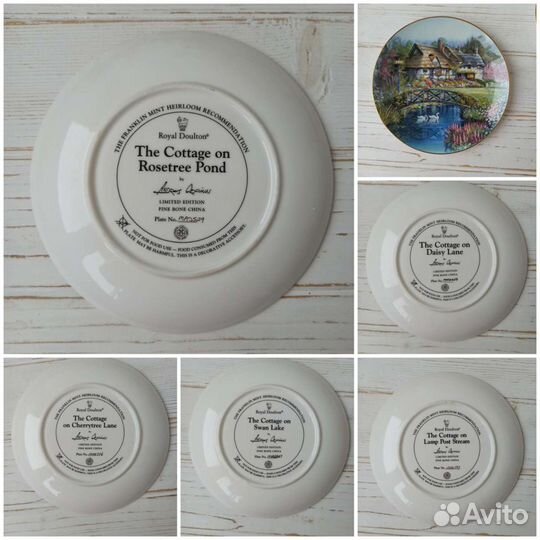 Декоративные тарелки с домиками Royal Doulton