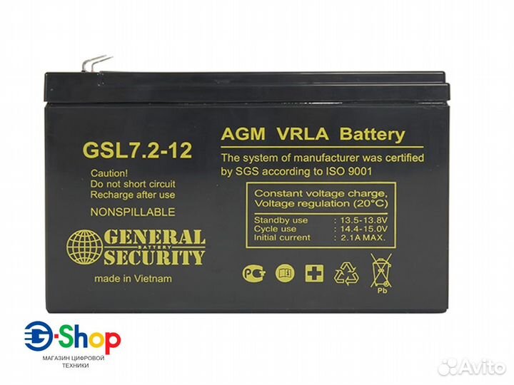 Аккумулятор Pb AGM General Security 12V 7.2A