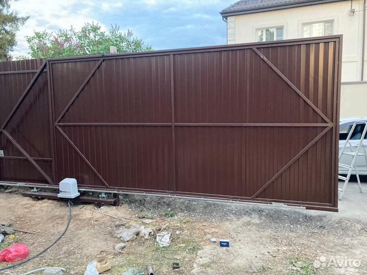 Откатные ворота с установкой