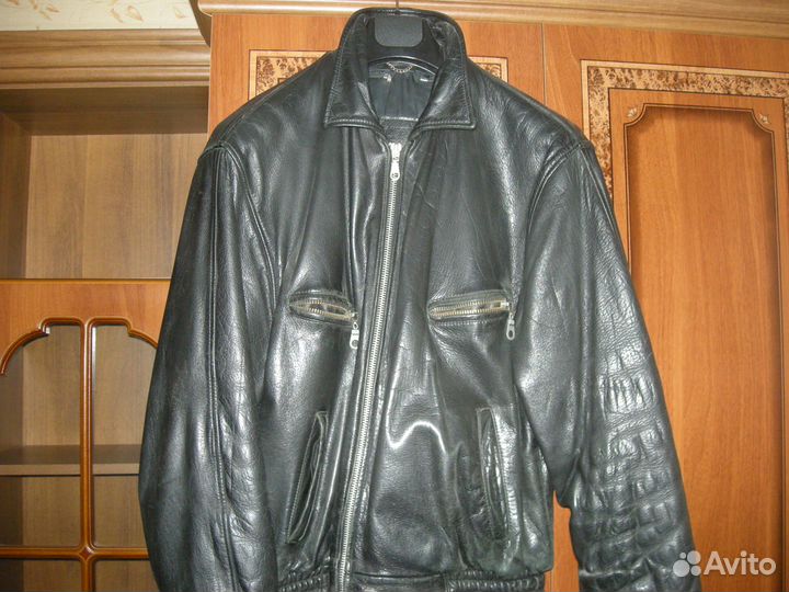 Кожаная куртка мужская 48 50 бу