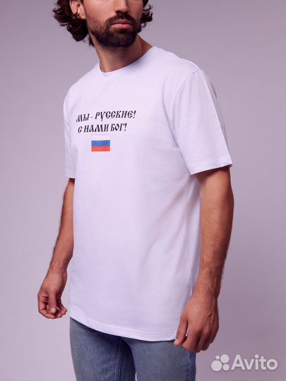 Муж. футболка 100 % хлопок, принт DTF печать,2XL