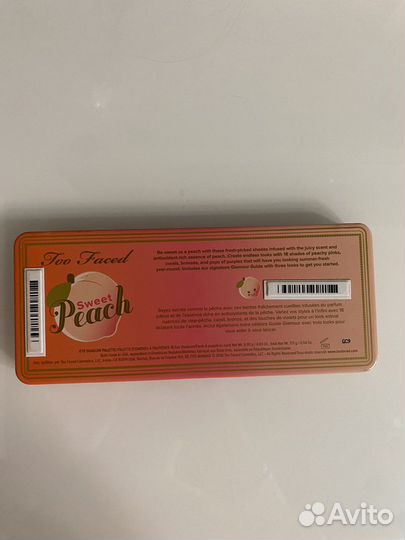 Палетка теней too faced sweet peach