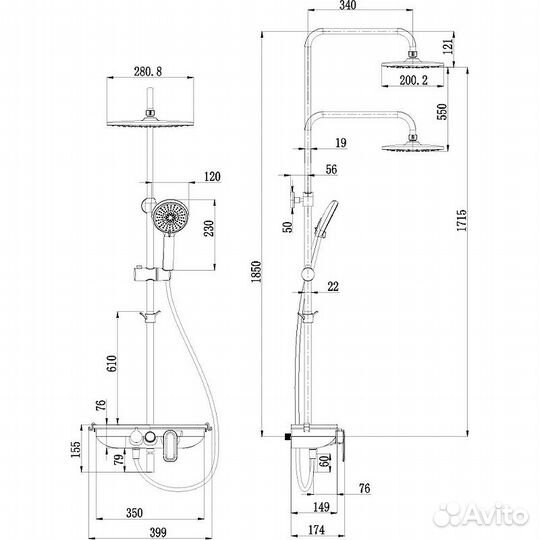 Душевая система Lemark Tropic LM7012C Хром