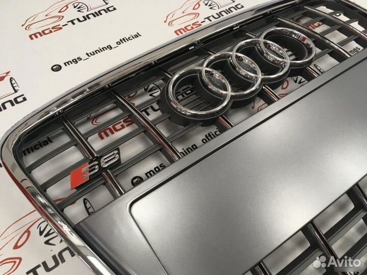 Решетка на Audi A6 в стиле S6 04-11 гг. дизайн 4