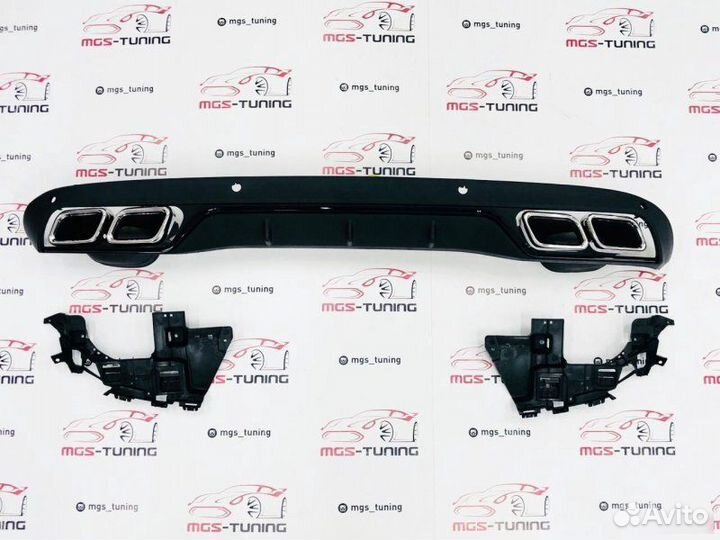 Диффузор с насадками для не AMG пакета w205 C63