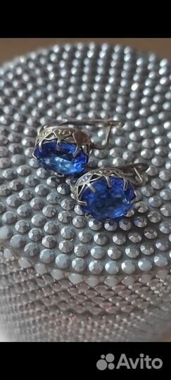 Серебряные серьги СССР 875 пробы