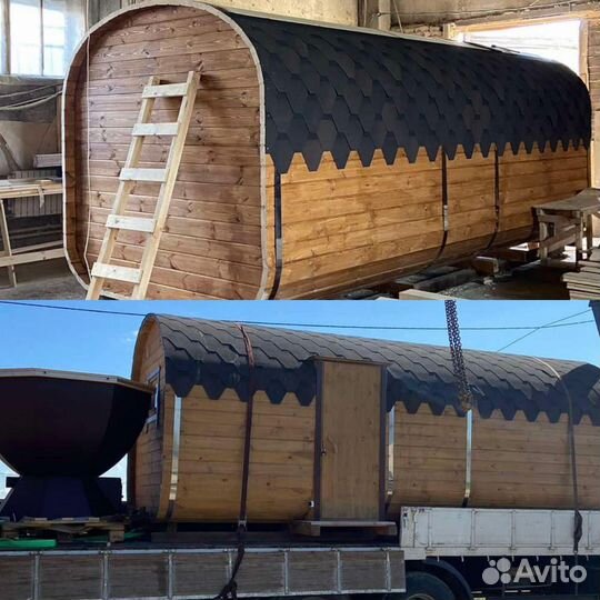 Баня бочка квадро