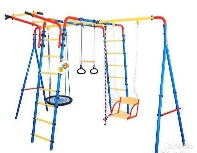 Качели гнездо. Батут. Дск уличный. Турник