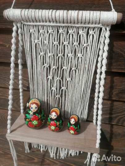 Ажурная полочка макраме Бохо