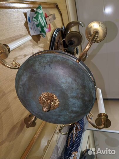 Антикварная люстра свечная в стиле ампир