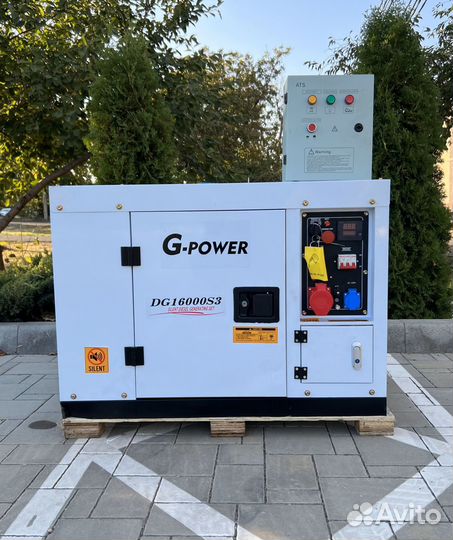 Дизельный генератор 13 kW g-power трехфазный