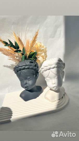 Силиконовая форма молд для гипса девочка с цветком