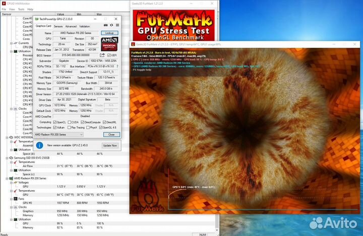 Видеокарта R9 200 Series 3gb DDR5(Samsung)