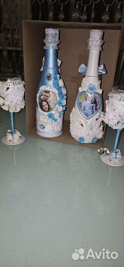 Серверовка,свадебные бокалы