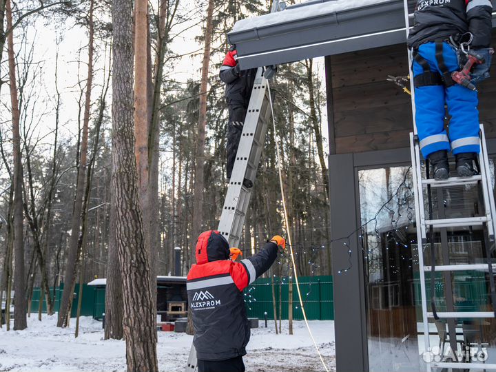 Подсветка домов гирляндой к новому году