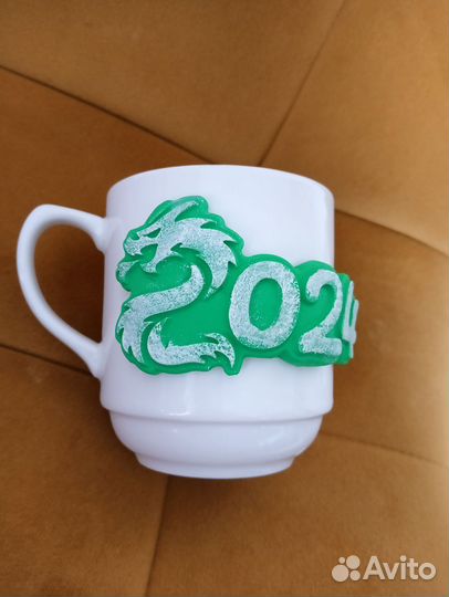 Кружка из полимерной глины 2024 дракон