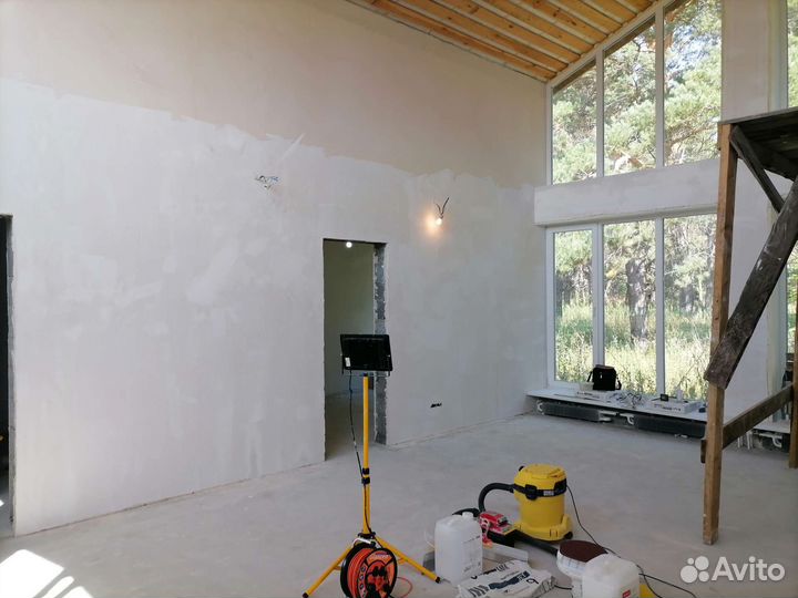 Безвоздушная покраска, стен, потолков, шпатлёвка