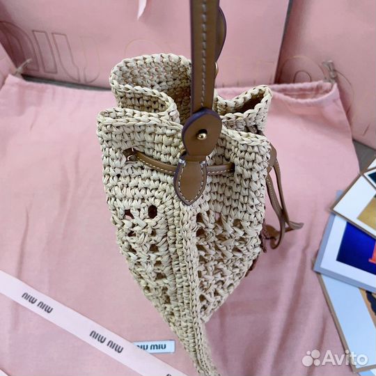 Сумка Miu Mi*u Woven fabric mini-bag