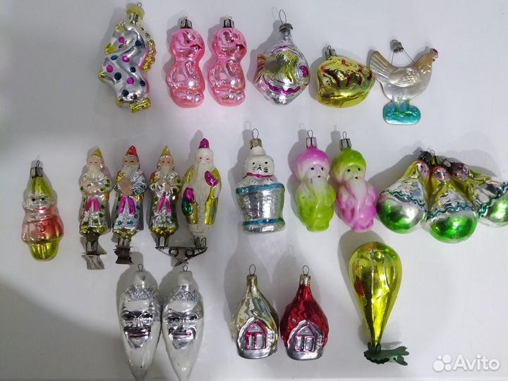 Елочные игрушки СССР на прищепке, на подвесе