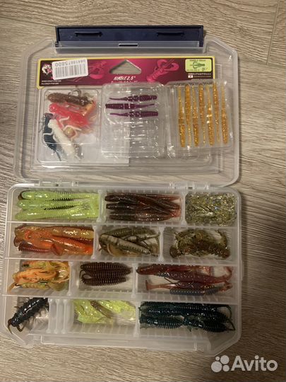 Коробка meiho +набор силиконовых приманок