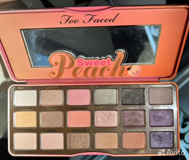 Палетка теней too faced sweet peach
