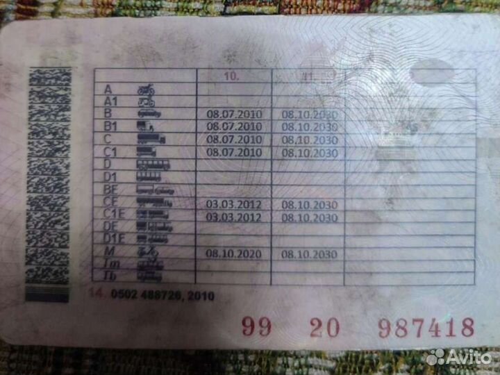 Водитель категории В С Е