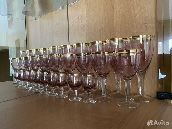 Комплект фужеров Цветное стекло СССР