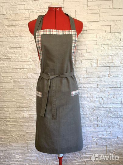 Комплект из льна для кухни-фартук/передник