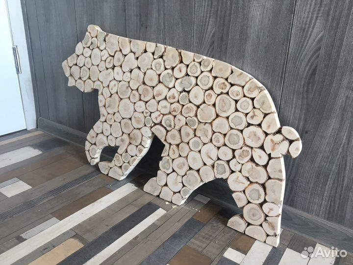 Панно из можжевельника «Медведь», 